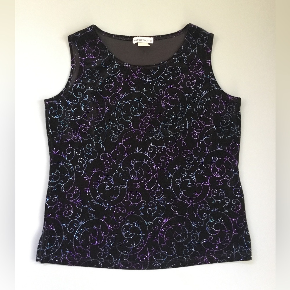 Velvet Glitter Paisley Top
